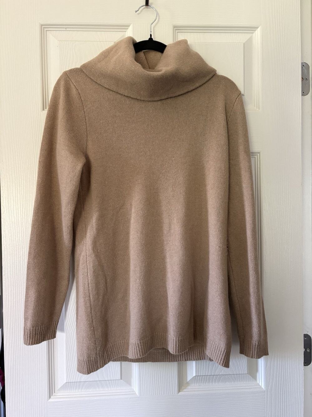 Polo Ralph Lauren 100% Cashmere Cowl Neck Turtleneck Sweater Women's M Camel Tan